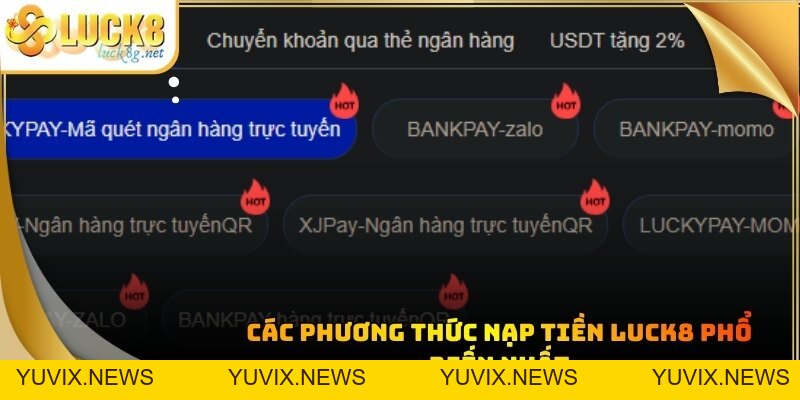 Nạp Tiền LUCK8 - Hướng Dẫn Thanh Toán Nhanh Nhất 2026